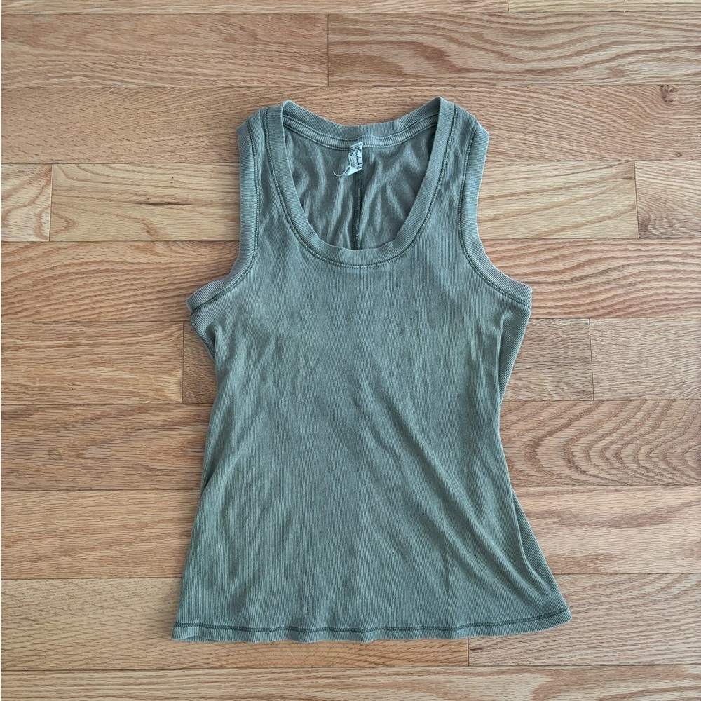 Free People Olive Green Women's Tank Top